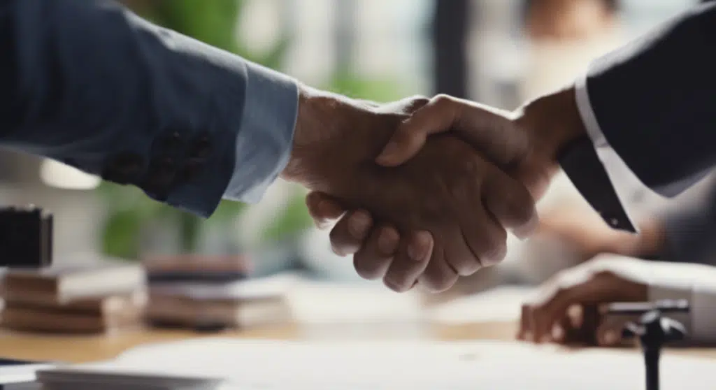 Two people shaking hands