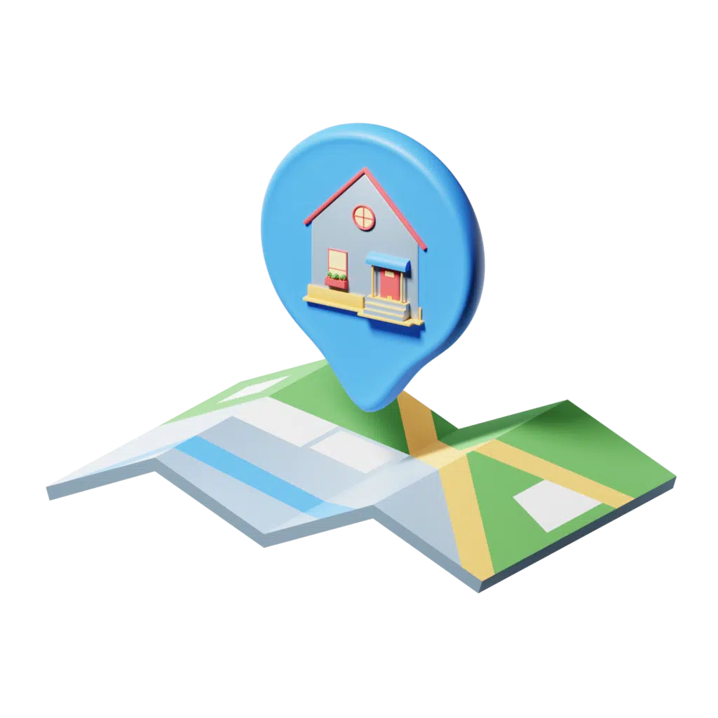Map with a pin icon