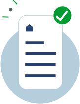 Contract with a check mark icon